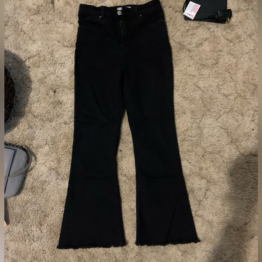 Refuge High-Rise Black Flare Jeans